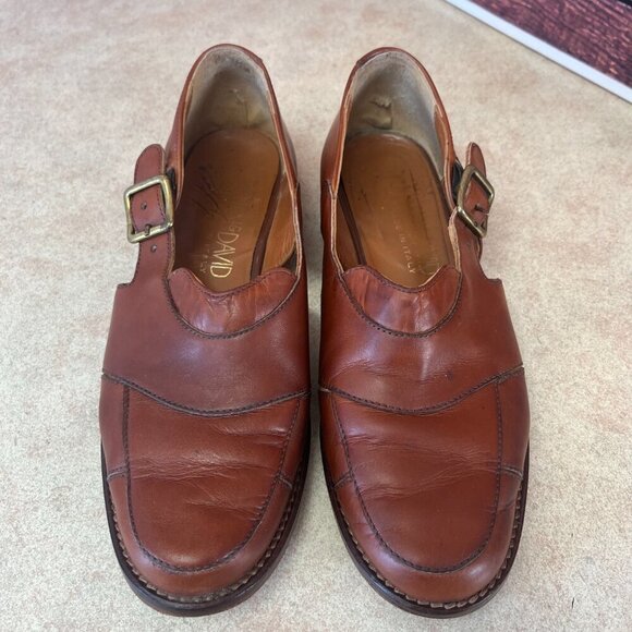 Joan & David Dark Caramel Leather Slip On Shoe - Picture 2 of 14